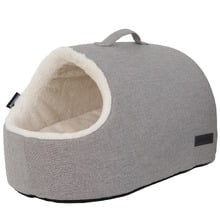 Linen Look Hooded Cat Bed